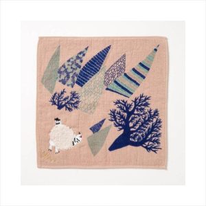 楠橋紋織 moritaMiW モコモコドウブツハンカチ 雪山ライチョウ