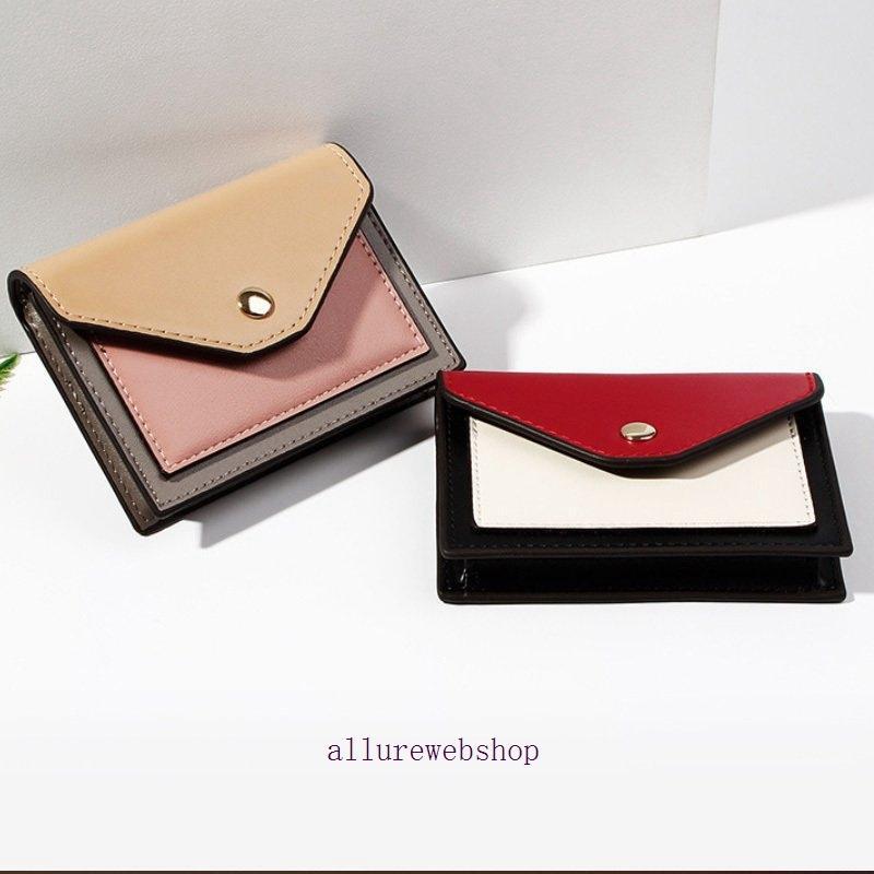 名刺入れ レディース おしゃれ 大容量 たくさん入る カードケース バイカラー 小銭入れ ミニ財布 財布 かわいい コンパクト スリム 女性用 社会人 - 画像 (4)