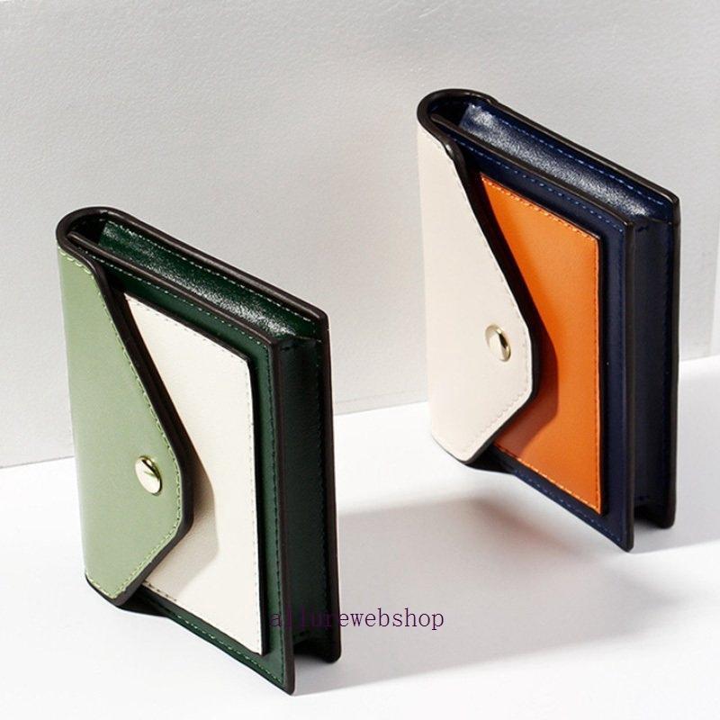 名刺入れ レディース おしゃれ 大容量 たくさん入る カードケース バイカラー 小銭入れ ミニ財布 財布 かわいい コンパクト スリム 女性用 社会人 - 画像 (5)