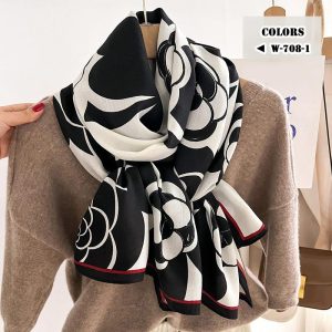 ストール スカーフ レディース メンズ マフラー 花柄 ばら 大判ストール ショール 柄物 大判 冬 防寒 夏用 冬用 春 秋 夏 UVカット w-708