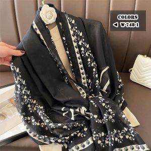 ストール 大判 レディース 夏 春 UV 冷房対策 マフラー スカーフ ショール 大判ストール 花柄 肩掛け 羽織り ロングマフラー 冬 秋 W-748