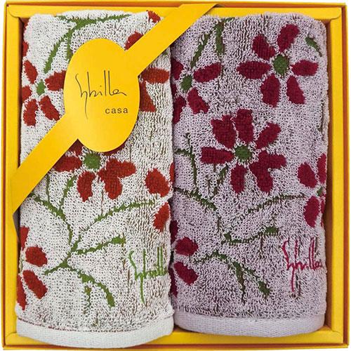 Sybilla シビラ エンラサーダ2 ミニタオル2P ベージュ&ピンク 25×25cm B1036578