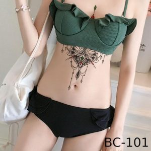 タトゥーシール 花 腕 翼 胸元 鎖骨 背中 横長 刺青 リアル 防水 BC2