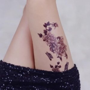 タトゥーシール 花 腕 足 脚 肩 彩り鮮やか 縦長 防水 長持ち QC