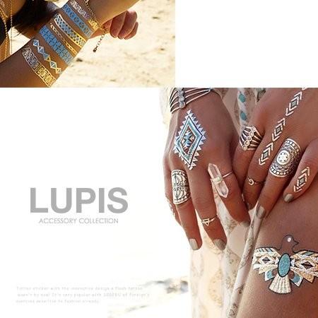 LUPIS タトゥーシール 幾何学 エスニック メタリック ゴールド ルピス lupis - 画像 (2)