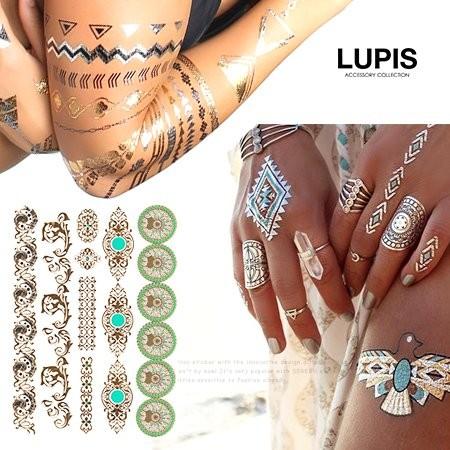 LUPIS タトゥーシール 幾何学 エスニック メタリック ゴールド ルピス lupis - 画像 (4)