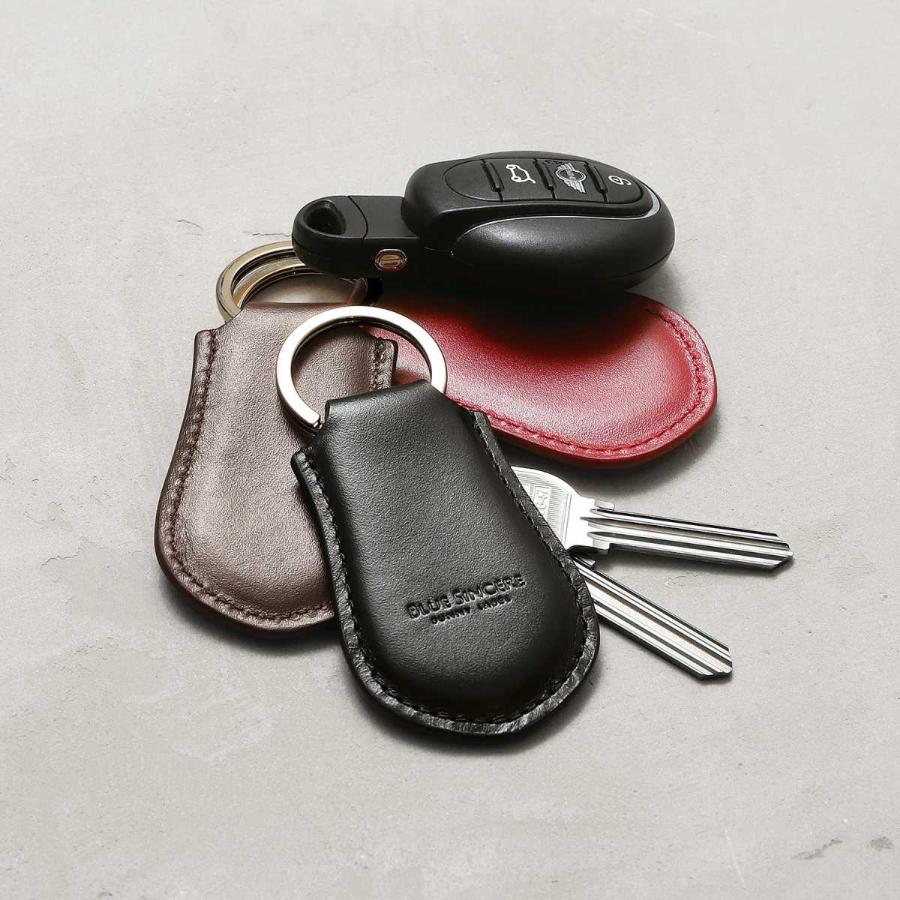 BLUE SINCERE 本革 イタリアンレザー キーリング キーホルダー キー チャーム メンズ レディース 車の鍵 スマートキー 家 自転車 バイク 鍵 対応 / IKH7 - 画像 (2)