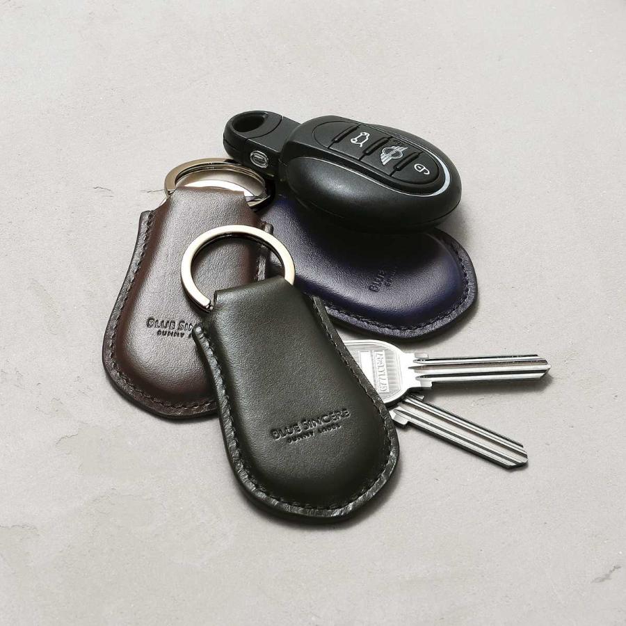 BLUE SINCERE 本革 イタリアンレザー キーリング キーホルダー キー チャーム メンズ レディース 車の鍵 スマートキー 家 自転車 バイク 鍵 対応 / IKH7 - 画像 (3)