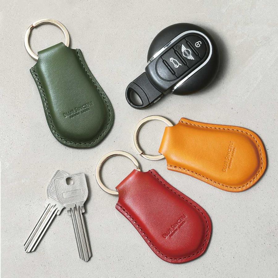 BLUE SINCERE 本革 イタリアンレザー キーリング キーホルダー キー チャーム メンズ レディース 車の鍵 スマートキー 家 自転車 バイク 鍵 対応 / IKH7 - 画像 (4)