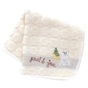 MARK'S ポール & ジョー アクセソワ タオルハンカチ・S <ジプシー&ミモザ ・アイボリー>25×25cm PAUL&JOE 猫 綿 レディース かわいい おしゃれ プレゼント