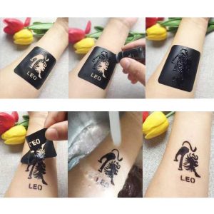 ステンシルシール 201 A4台紙 複数絵柄 アート作品 ヘナタトゥー用 グリッタータトゥー用