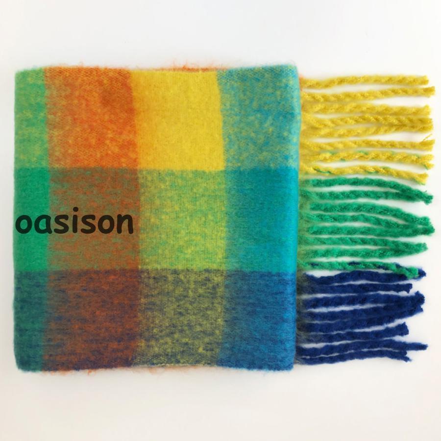 ストール 大判 レディース メンズ ユニセックス チェック マフラー 秋冬 おしゃれ かわいい カジュアル - 画像 (2)