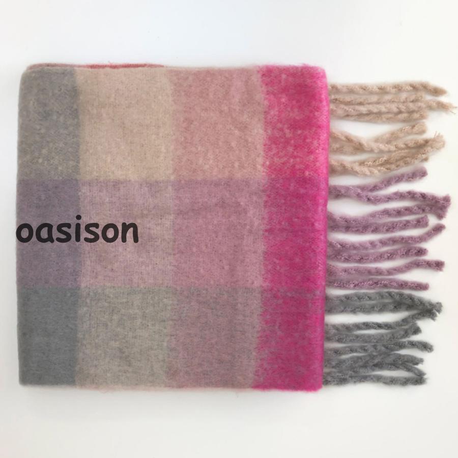 ストール 大判 レディース メンズ ユニセックス チェック マフラー 秋冬 おしゃれ かわいい カジュアル - 画像 (4)