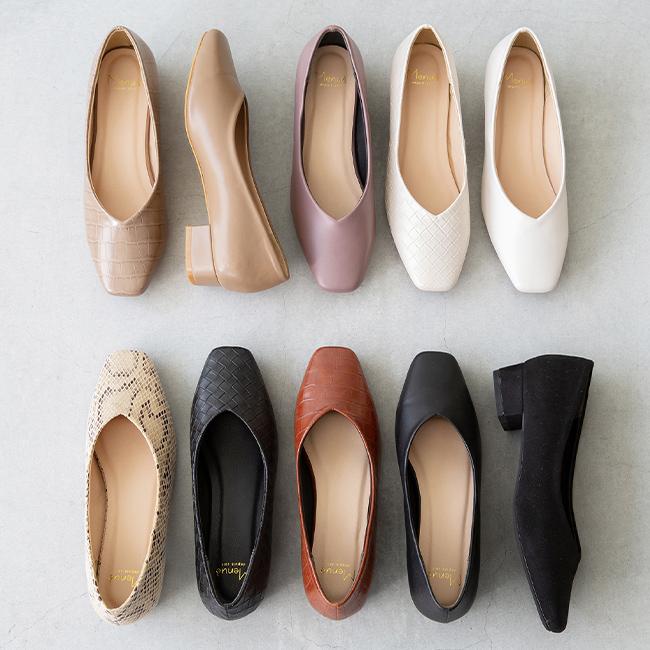 menue パンプス 歩きやすい 痛くない 走れる 結婚式 黒 ローヒール 大きいサイズ スクエアトゥ 卒業式 入学式 送料無料 - 画像 (2)