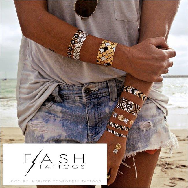 タトゥーシール アクセサリー シャイニーメタリック ボディシール 海 夏 入れ墨 刺青 E002 - 画像 (3)