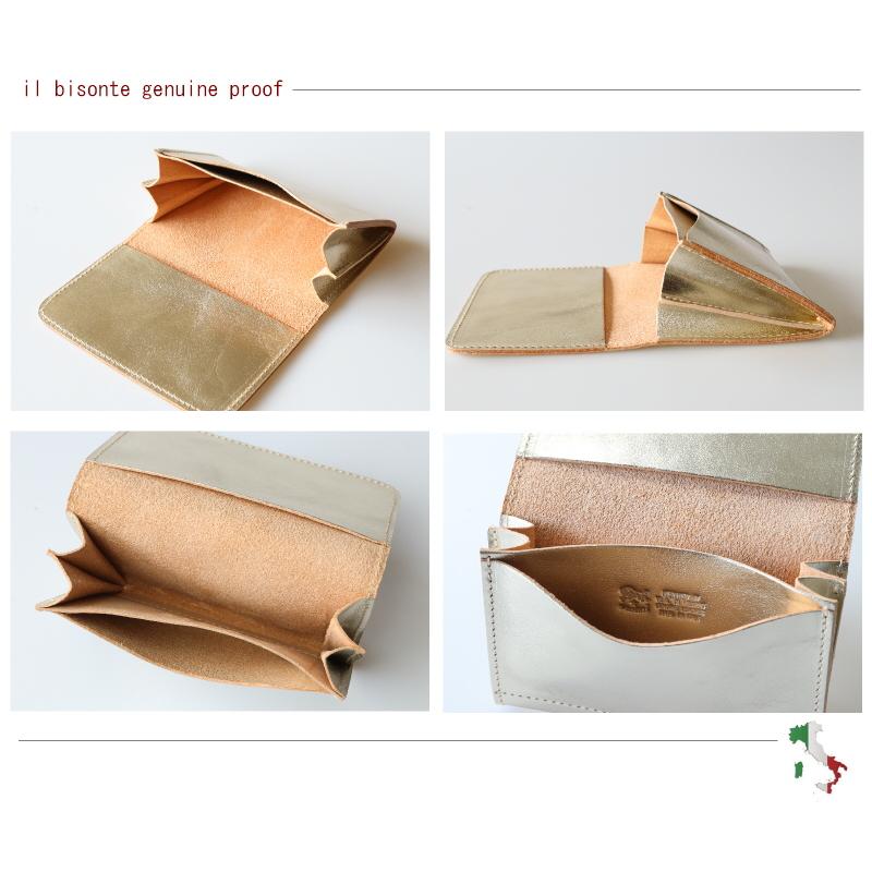 IL BISONTE イルビゾンテ カードケース3pocket ( Metallic leather ) メタリックレザー 54_1_ 54172309493 メンズ レディース 商品番号 IB-17-09493 - 画像 (5)