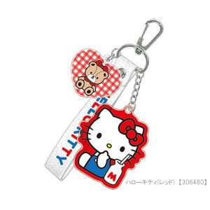 sanrio サンリオ ラメタグキーホルダー キーホルダー ストラップ ハローキティ レッド ピンク チャーム ラメ入り バッグ ギンガムチェック ヒョウ柄 Sanrio 306480