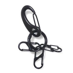 BEN DAVIS BENDAVIS ベンデイビス キーホルダー カラビナ 小さめ バイク 車 亜鉛合金 3連 フック 重量感◎ メンズ レディース 黒色 BDW-8455