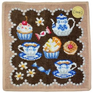 feiler ・ハンカチ１枚用有料袋付(リボンなし) レターパックライト配送送料430円 フェイラー ハンカチ スウィートトリート ダークブラウン/茶 25×25cm シュニール織