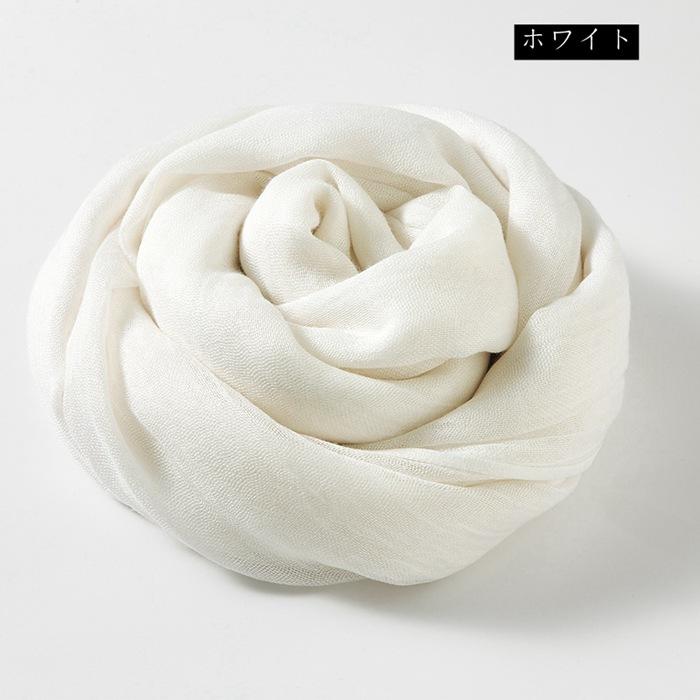 ストール 大判 薄手 夏 uvカット 紫外線対策 ショール 大判ストール 日焼け止め 冷房対策 マフラー 無地 10色 夏用ストール 綿麻風 - 画像 (2)