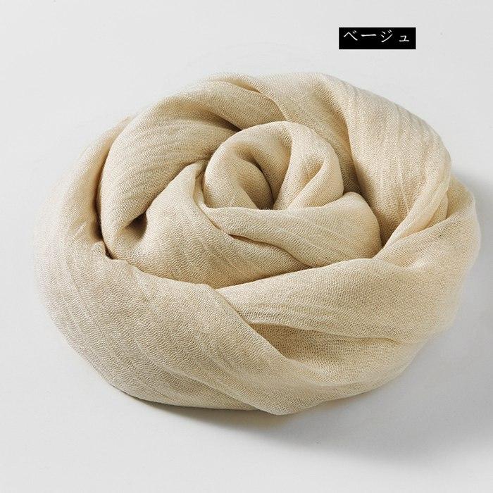 ストール 大判 薄手 夏 uvカット 紫外線対策 ショール 大判ストール 日焼け止め 冷房対策 マフラー 無地 10色 夏用ストール 綿麻風 - 画像 (3)