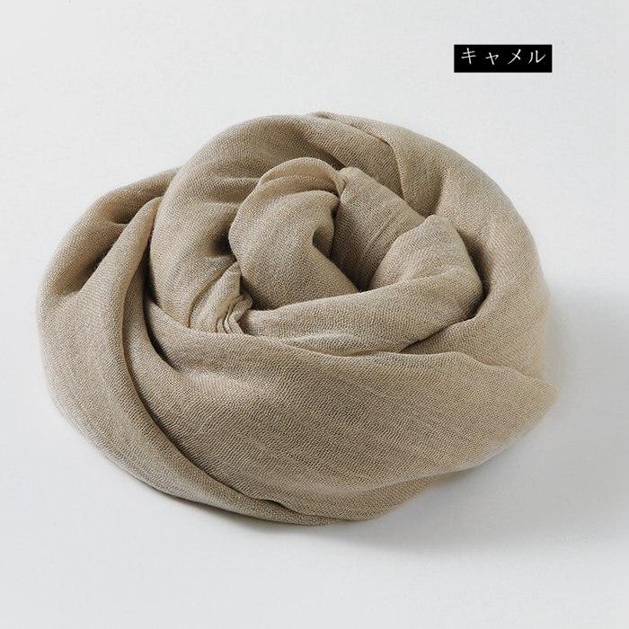 ストール 大判 薄手 夏 uvカット 紫外線対策 ショール 大判ストール 日焼け止め 冷房対策 マフラー 無地 10色 夏用ストール 綿麻風 - 画像 (4)