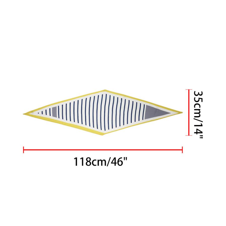 uxcell シルクスカーフ ひし形 ネッカチーフ リボンスカーフ 髪飾り ヘッドバンド ストライプ レディース イエロー 118x35cm - 画像 (3)