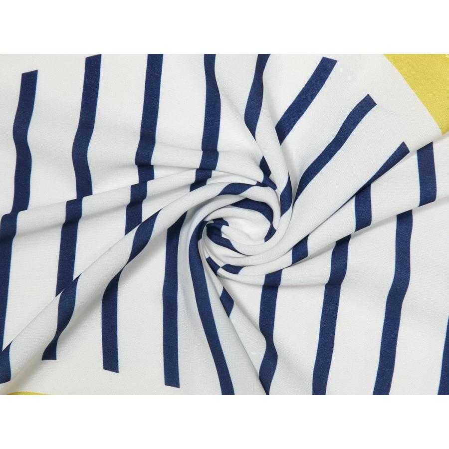 uxcell シルクスカーフ ひし形 ネッカチーフ リボンスカーフ 髪飾り ヘッドバンド ストライプ レディース イエロー 118x35cm - 画像 (4)