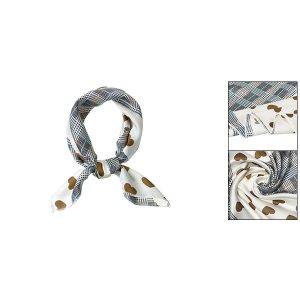 uxcell Allegra K シルク風スカーフ正方形 50cm スクエアスカーフ ネッカチーフ 髪飾り レディース ブラウン 50x50cm