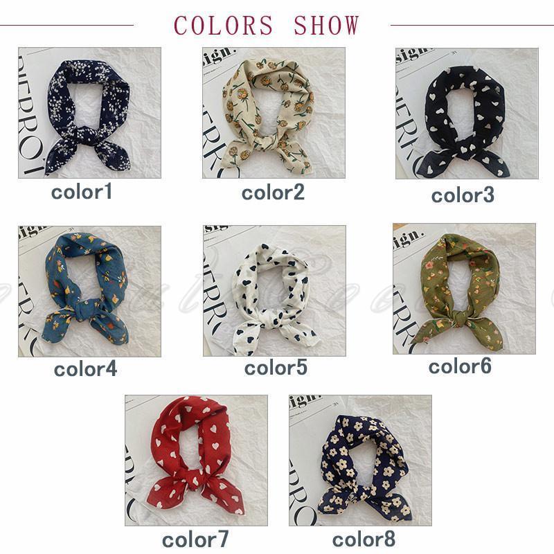 スカーフ レディース ネックスカーフ 綿麻 UVカット 首巻き 正方形 花柄 バンダナ コットン 多機能 シンプル 軽量 薄手 アクセサリー 春夏秋 通勤