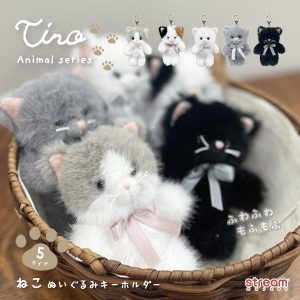 ぬいぐるみキーホルダー マスコット キーホルダー ストラップ チャーム ぬいぐるみ ネコ 人形 小さめ 可愛い おしゃれ  三毛猫 ゆうパケット4点まで可