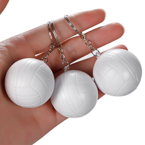 バレー グッズ 雑貨 プレゼント イベント 卒業 部活 ギフト 記念品 学校 おもちゃ やわらかいバレーボールキーホルダー(白)1個 - 画像 (5)