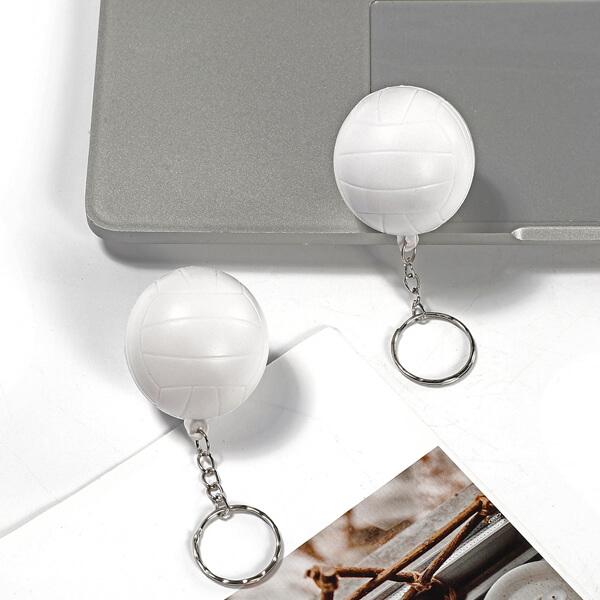 バレー グッズ 雑貨 プレゼント イベント 卒業 部活 ギフト 記念品 学校 おもちゃ やわらかいバレーボールキーホルダー(白)1個 - 画像 (6)