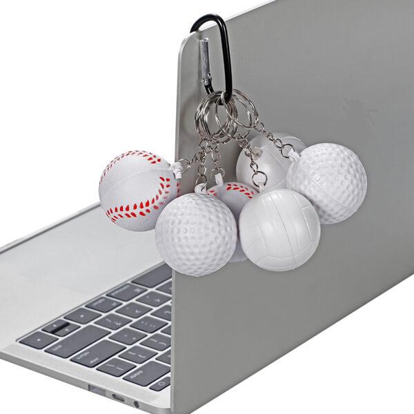 バレー グッズ 雑貨 プレゼント イベント 卒業 部活 ギフト 記念品 学校 おもちゃ やわらかいバレーボールキーホルダー(白)1個 - 画像 (7)