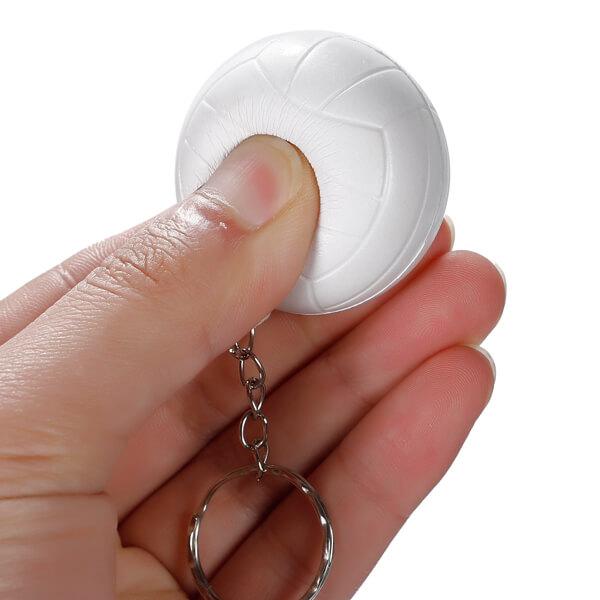 バレー グッズ 雑貨 プレゼント イベント 卒業 部活 ギフト 記念品 学校 おもちゃ やわらかいバレーボールキーホルダー(白)1個 - 画像 (8)