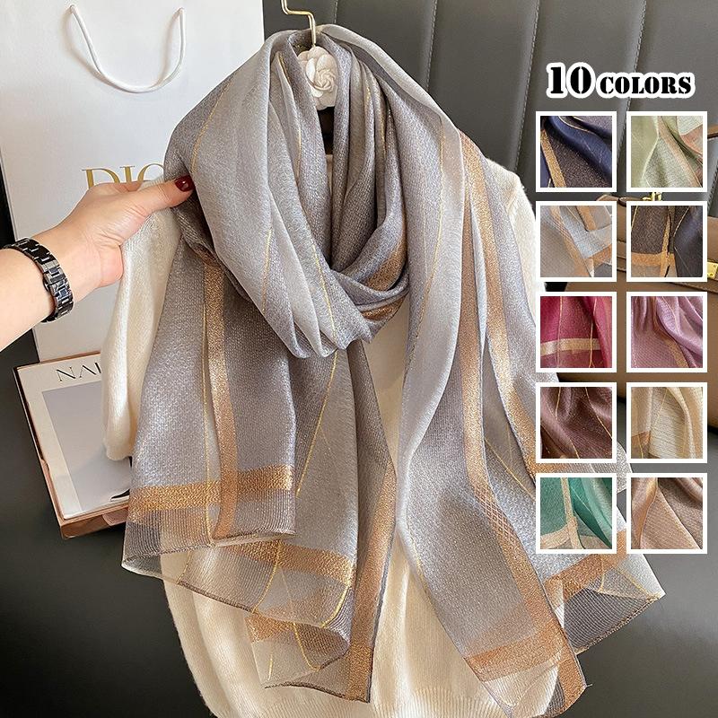 ストール 大判 ラメ入り 薄手 マフラー スカーフ メンズ レディース 夏用 UVカット 大判ストール ショール 結婚式用 肩掛け 冬用 春 秋 W-721