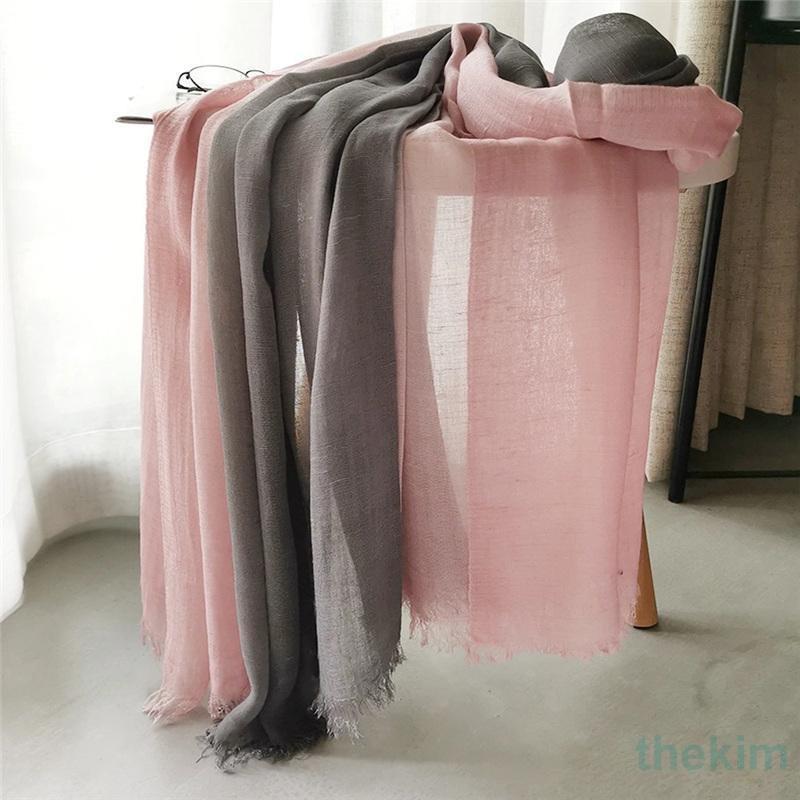 大判 ストール レディース マフラー 春 夏 スカーフ 綿麻 薄手 柔らかい 羽織る フリンジ UVカット 紫外線対策 冷房 母の日 プレゼント - 画像 (8)