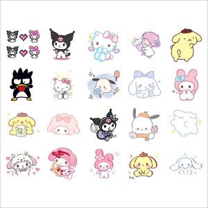 4枚セット タトゥーシール プリン クロミ シナモン カラータトゥーシール 長持ち 防水 刺青シール 入れ墨シール レディース こども グッズ ゥーシール